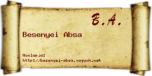 Besenyei Absa névjegykártya